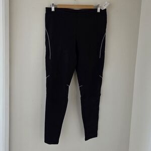 Women's MEC Elan Black Leggings with Reflective Details Size Large NWT